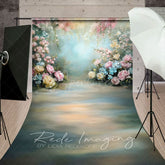 Aperturee - Aperturee Colorful Spring Pastel Florals Sweep Photo Backdrop